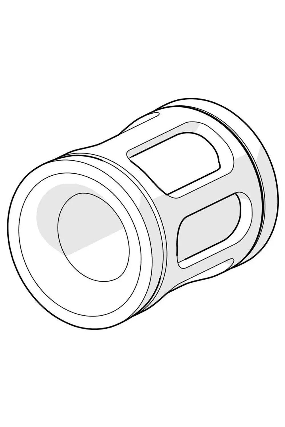 Rückflussverhinderer von HANSA, rohrförmiges Produkt mit seitlichen Öffnungen und glatter Oberfläche, für Rohrsysteme zur Verhinderung von Rückflüssen.